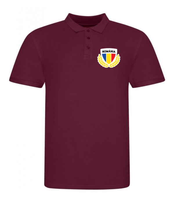Tricou polo visiciu scut tricolor